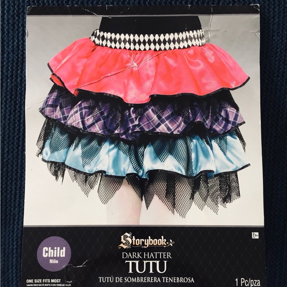 Party City Dark Hatter Tutu - Pink, Purple, Black